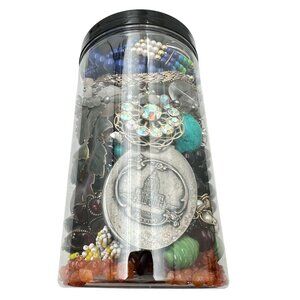 Mystery Jewelry Jar #1038 Wearable Quality Pieces 2lbs Necklace Bracelet Earring